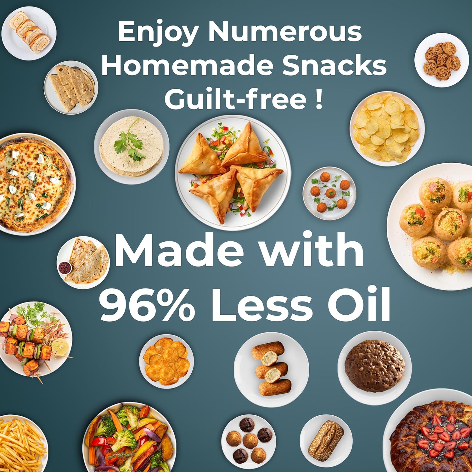 Pigeon Healthifry Digital Air Fryer, 360? High Speed Air Circulation Technology 1200 W with Non-Stick 4.2 L Basket - Green - View 5