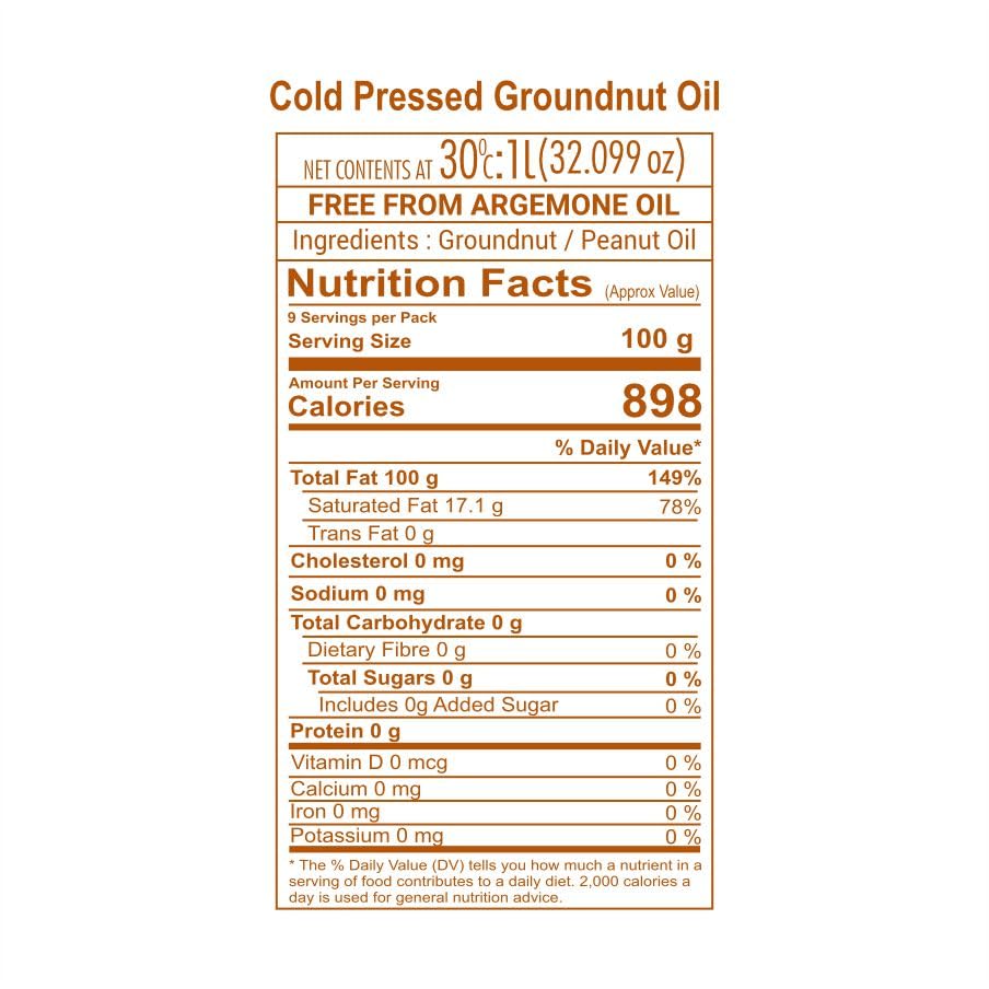 Gulab Cold Pressed Groundnut Oil - 5 Litre | Peanut Oil | Sing Tel | Kolhu/Kachhi Ghani/Chekku/Wood Pressed | Natural Cooking Oil | Chemical Free - View 4