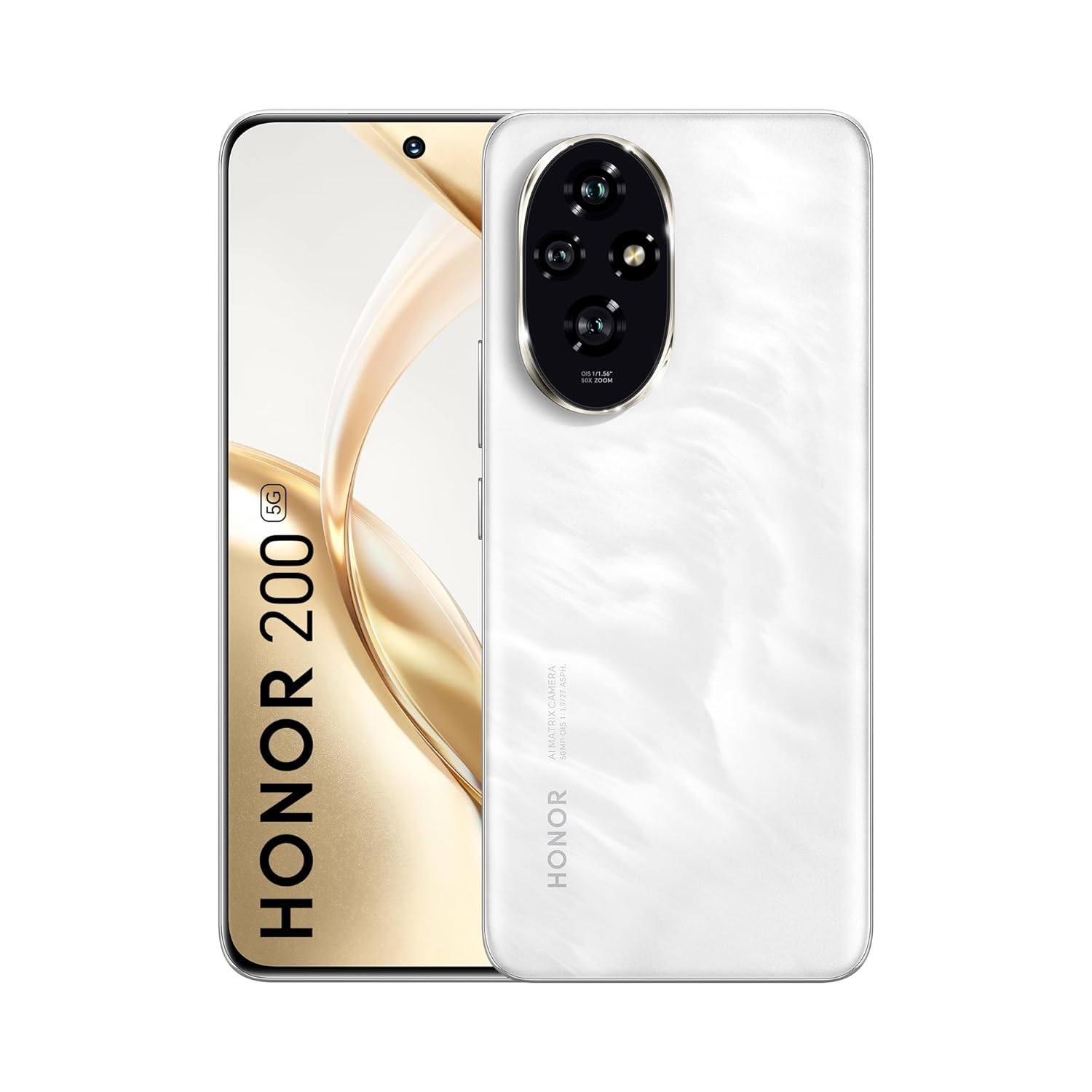 HONOR 200 5G (8GB?, Moonlight White) ? 50MP??? Triple Camera with Dual OIS | 50MP Selfie | Quad-Curved AMOLED Display | AI-Powered MagicOS 9.0 | Without Charger